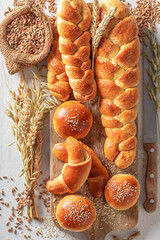 Healthy and tasty loaf of breads made of sourdough.
