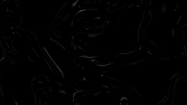 Black oil pattern flowing slow motion background.