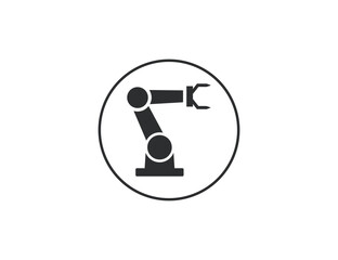 Robotic arm icon. Vector illustration.