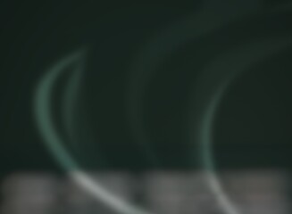 Dark green background with rays, green gray windy curve, abstract gradient of dark background 