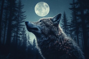 Howling wolf. Generate Ai