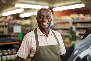 Fototapeta premium a tough old clerk looking at camera