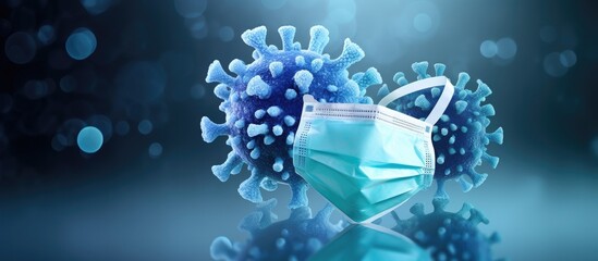 Flu season is approaching and medical and COVID-19 protection concept. has a beautiful blue background with copy space.