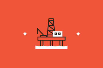 Geometric shipyard illustration in flat style design. Vector illustration. 