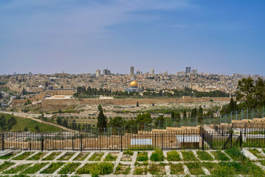 View of the city of Jerusalem with the golden dome of Al Aqsa