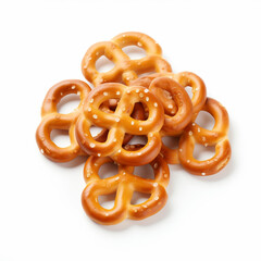 Pretzels on a white background.