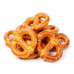 Pretzels on a white background.