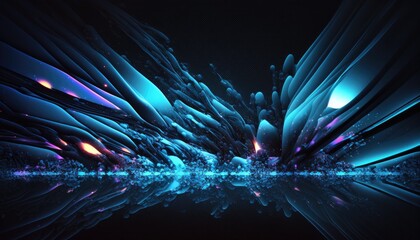  blue and blue abstract art wallpapers, in the style of rendered in cinema4d, 32k uhd, dark reflections, colorful explosions, futuristic fragmentation