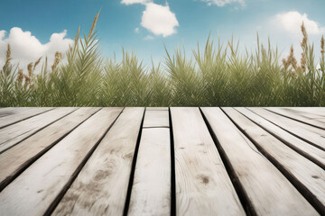 table top and blur nature background the background