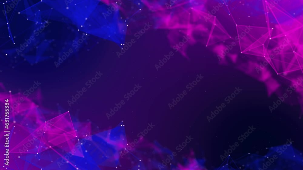 Wall mural low poly geometric futuristic abstract plexus blue geometrical shapes. connection and web concept. d