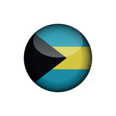 The Bahamas Flag Circle Button Vector Template