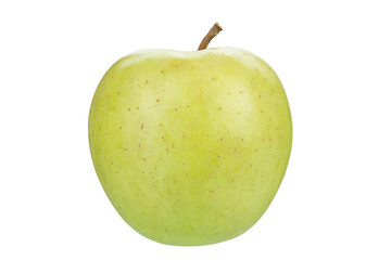 Green juicy apple isolated in white background.  Healthy food. File contains clipping path. Full depth of field.