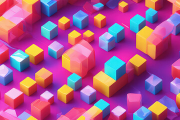 abstract 3 d rendering of cubes