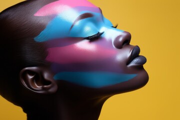 close-up maquillaje editorial mujer piel negra, maquillaje aesthetic para sesión de fotografía branding makeup aesthetic 