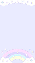 16:9 虹と雲のファンシーな壁紙⭐︎