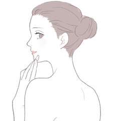 スキンケアをする女性