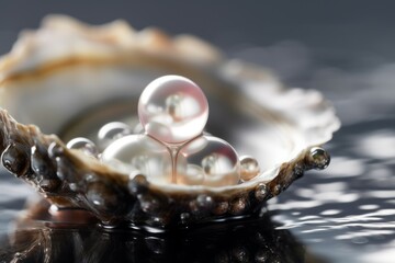 Pearls oyster white. Generate Ai - obrazy, fototapety, plakaty