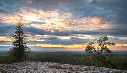 sunset in the mountains