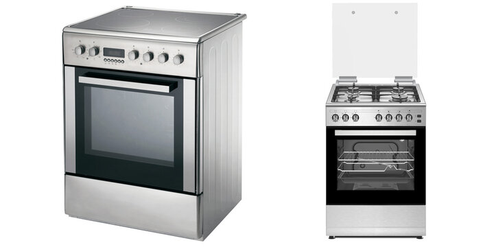 Images of a gas range on a white background