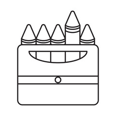 Crayon 30 School Icon Set Outline Style