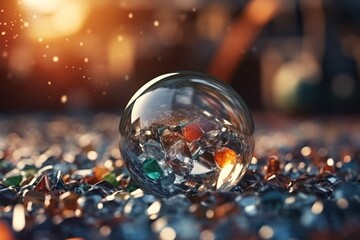 Мulti-colored pieces of glass. Broken colored glass.