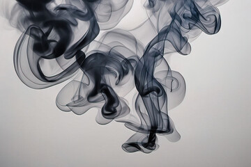 black and white smoke on black background