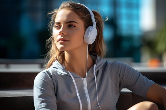 Female Athlete Taking A Break