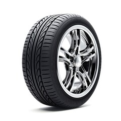 Obraz premium A car tire on a plain white background created with Generative AI technology
