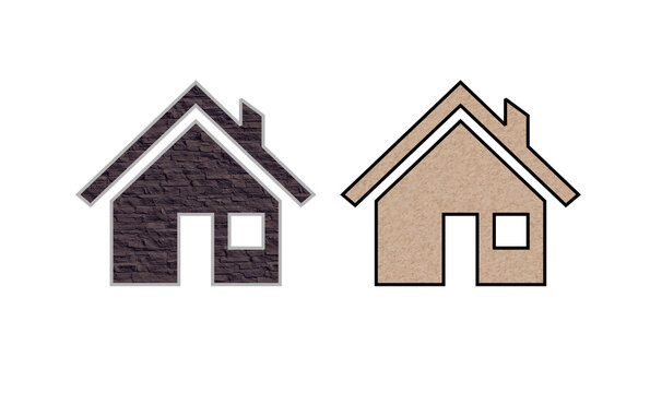 home icon symbol wooden house 