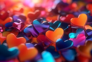 Colorful love blurred background. generative ai - obrazy, fototapety, plakaty