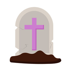Obraz premium Gravestone Halloween Icon Fill Style