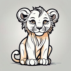tiger head. vector illustration of cute animal.