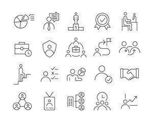 Human Resources Icon - Vector Line. Editable Stroke.
