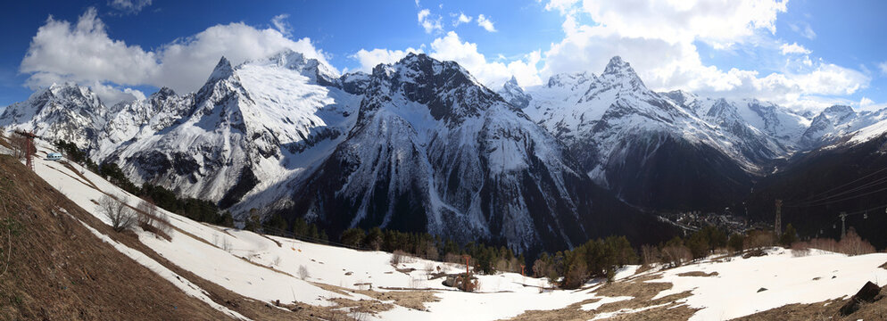 Mount Dombay in Teberda nature reserve, Caucasus Mountains, Russia