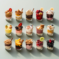 たくさんのパフェの画像