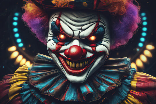 clown face of the evil clown