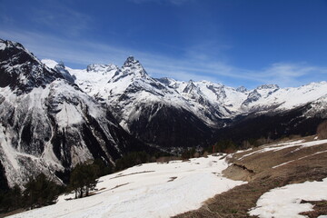 Mount Dombay in Teberda nature reserve, Caucasus Mountains, Russia