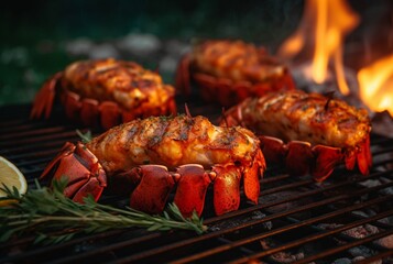Delicious grilled lobster ready to eat. generative ai - obrazy, fototapety, plakaty