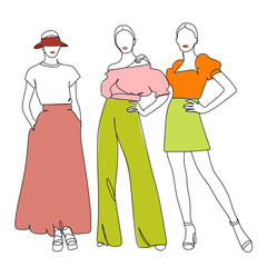 Luxury fashion one line art. Abstract Modern - Stylish Feminine Fashion - Art Line Drawing Products. Vector.