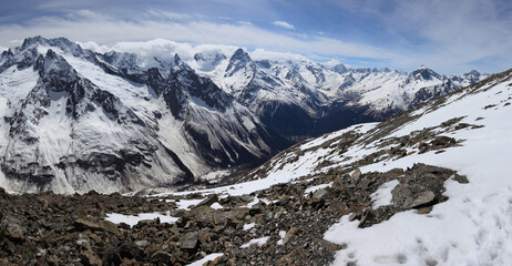 Mount Dombay in Teberda nature reserve, Caucasus Mountains, Russia