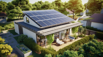 solar panels on the roof of house
