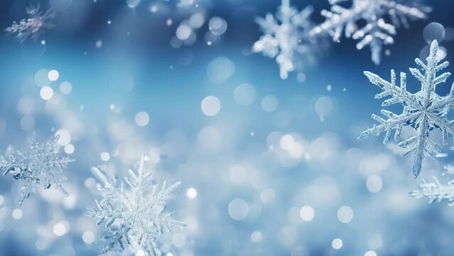 A close up shot of snowflakes