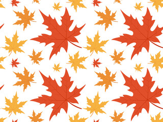 Fototapeta premium Autumn pattern of leaves. Seamless vector background.