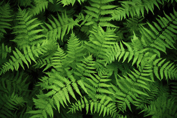 Fototapeta na wymiar Ferns in the forest. Natural green forest fern background.