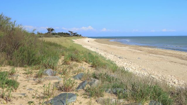 Anse Notre-Dame beach in Sainte-Marie-de-R&eacute;, France on a summer day