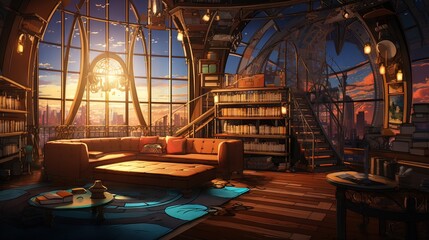 Obraz premium Interior of church. AI generated art illustration.