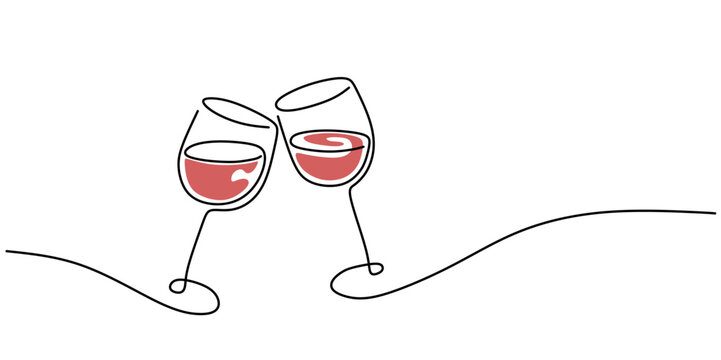 Two Wine Glass Vector Illustration