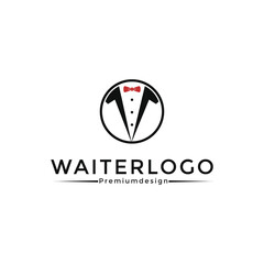 waiter logo design creative idea