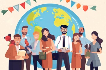 Obraz premium Teachers of various subjects from around the world