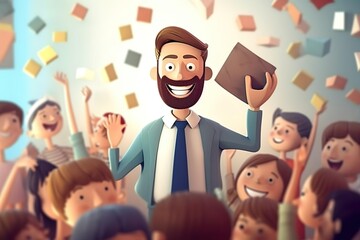 Happy teacher on world teachers day